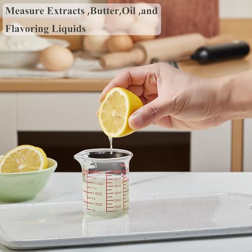 Ackers BORO3.3 2 oz Glass Measuring Cups with V-Shaped Spout, 2 Pack - size: 60 ML (2 Oz)-Pack of 2