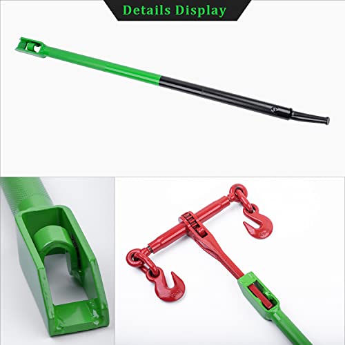 Winch Bar, 40" Combination Winch Bars with Square Head, Black & Green - color: Black & Green, size: 1 Pack