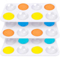 3 PCS Rectangular Paint Tray Palettes for Kids,Plastic Paint with 8 Wells - color: 3pcs White