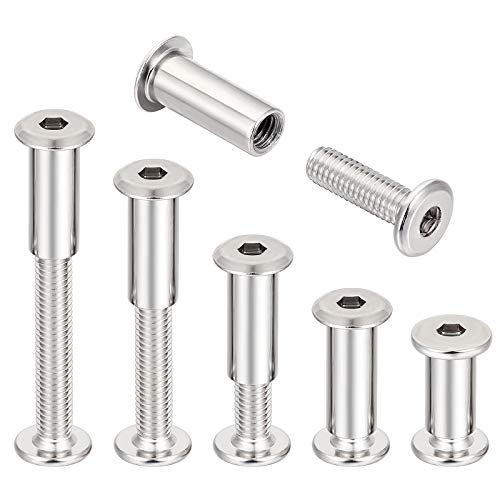 40 Sets Silver Furniture Connector Bolts M6x20mm Binding Screws for Wood - color: M6x20mm-D