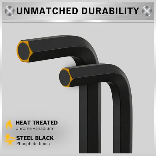 ELEAD Hex Key Allen Wrench Set: 27-Piece Premium MM(1.27mm-10mm) & SAE(3/64"-3/8) Allen Key Set with Grip Handle, Long and Short Arm with Ball End, Organized Storage - style: Ball End Allen Key Set