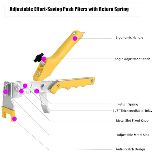 Tile Leveling System Kit with Plier, Tile Leveling Clips Tools for Floor and Wall Installation, Ceramic, Porcelain, Stone Tiles (1/8 Inch Tile Spacers)