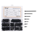 170-Piece Screw Assortment Kit, Multi-Size Phillips Flat Head Black Wood Screws for Home Repair and Furniture Assembly - size: Multi-Size