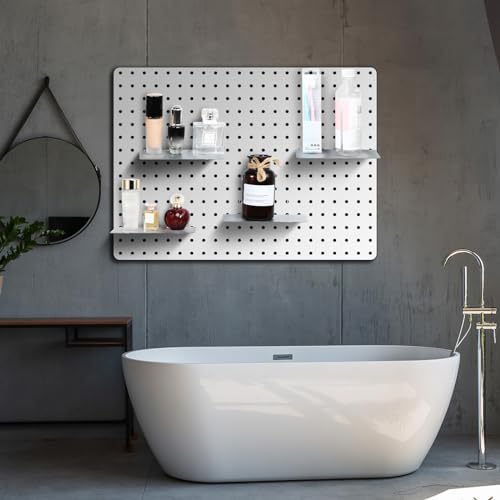Funrous 4 Pack Pegboard Shelves, Peg Board Accessories,10 x 4 Inch,Silver - color: Silver, size: 10 x 4 Inch