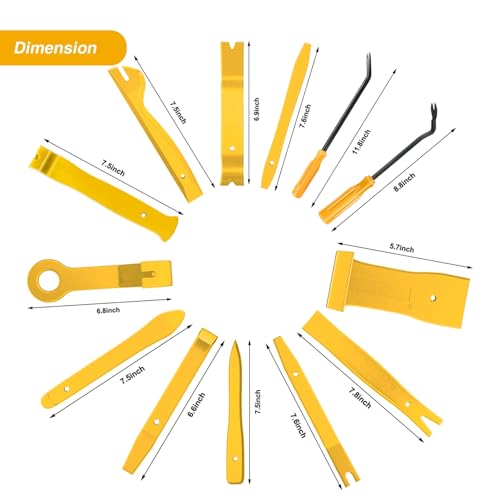 GOOACC 13PCS Nylon Trim Removal Tool Set - color: Yellow, size: 13Pcs