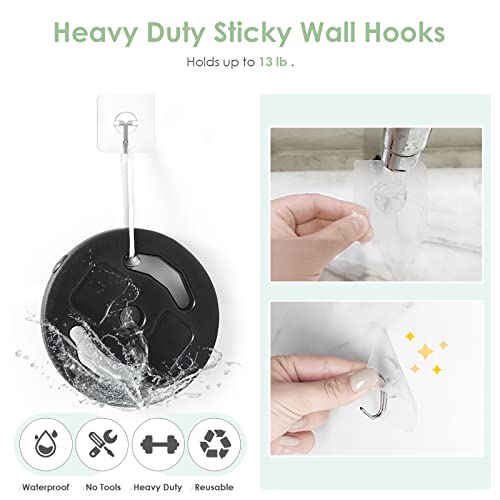 Adhesive Wall Hooks, 13 lb Clear Window Hooks Sticky Hooks 10 Pack