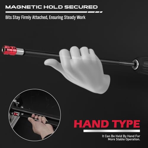 12" Magnetic Screwdriver Bit Holder Set, 1/4 Inch Hex Shank Quick Release Extension Adapter, Super Straight Durable CR-V Steel, Universal Fit for Impact Driver Bits - style: 12inch-1PCS