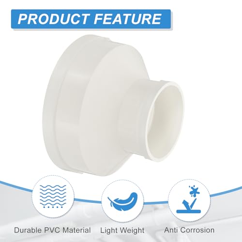 PATIKIL 200mm to 110mm Duct Reducer PVC Pipe Increaser Adapter Airflow Tube - size: 200mm to 110mm