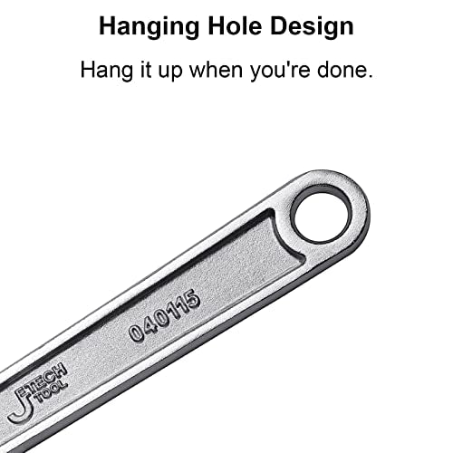 Jetech 15-Inch Adjustable Wrench, Professional Heavy Duty, Chrome Vanadium Steel, Shifter Spanner with Inch/Metric Scale, Wide Caliber Opening, Rust-Resistant Finish - size: 15 Inch