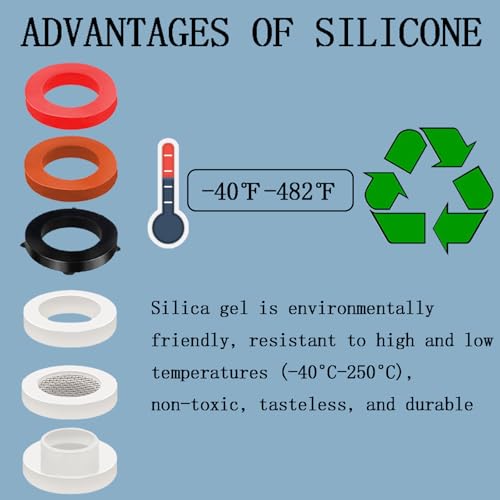 ZDBB 70 Pcs Plumbing Silicone Gasket Assortment Kit VMQ Silicone Washer for Assorted Shower Head Garden Hose High Temperature Hot Plumbing Pipes Fittings Seal Repair - size: 70 PCS