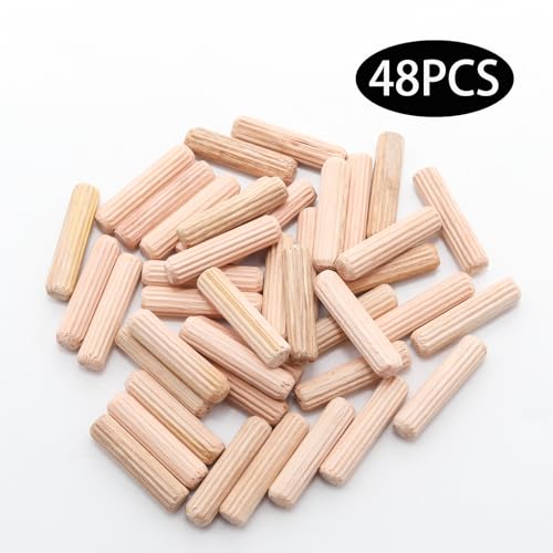 48Pcs 6mm x 25mm / 1/4 Inch x 1 Inch Wooden Dowel Pin - size: 6 x 25mm