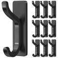 Adhesive Wall Hooks for Towel/Coat,13Lb Strong Stick-On Hooks,Black 10 Pack - color: Black, size: 10 Pack