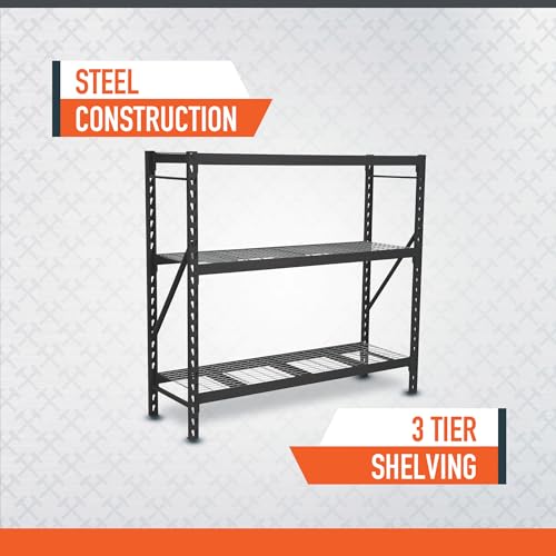 Ironton 3-Tier Steel Shelving Rack, 6,000-Lb. Total Capacity | 2, 000-lb. capacity per shelf, Garage and workshop organization, Accessible storage, Heavy-duty shop use - size: 3 Tier