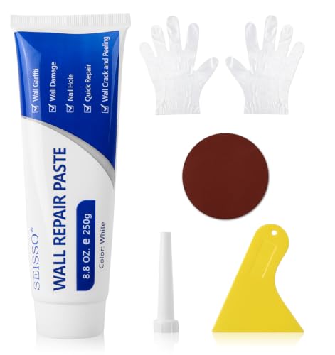 SEISSO Drywall Repair Kit, Wall Mending Agent, White Spackle Putty Wall Repair Paste Plaster Tube, Patch Repair Kit for Wall Hole Filler, Scratches, Nail Holes, Cracks, Graffiti, Dent, 1PC Paste - style: 1pc paste