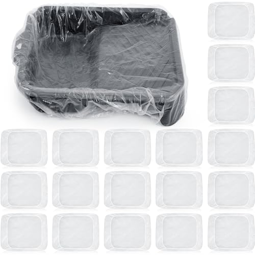 CroBlissful 20 Pcs 9 Inch Paint Tray Liners, Clear Plastic Pan Liners - size: 9 Inch