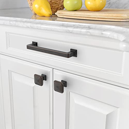 Amerdeco 10 Pack Oil Rubbed Bronze Cabinet Pulls 5 Inch(128MM) Hole Centers Kitchen Cabinet Handles Cabinet Hardware Kitchen Handles for Cabinets Cupboard Handles Drawer Pulls ZH0019 - color: Oil Rubbed Bronze, size: 5" Hole Center