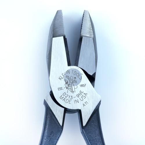 Klein Tools D213-9NE Pliers, Made in USA, 9-Inch Side Cutters, High Leverage Linesman Pliers Cut Copper, Aluminum and other Soft Metals - style: Standard