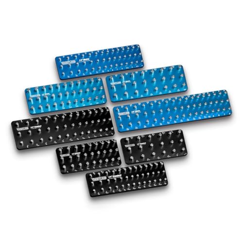 Westling USA Premium Aluminum Professional 8 Piece Socket Tray/Organizer Set, Holds 273 Standard and Metric Sockets (Black/Blue, 3 Row) - color: Black/Blue, size: 3 Row