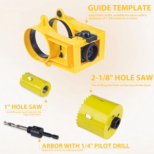 Door Hinge Jig with Door Lock Installation Kit,Door Hinge Mortiser Template - size: C
