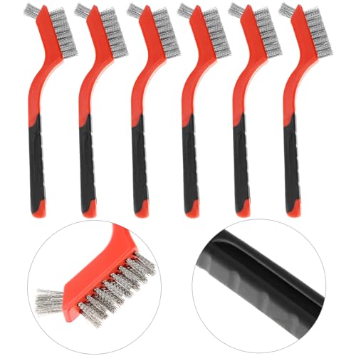 QWORK Wire Scratch Brush Set, 18 Pack Stainless Steel Wire Cleaning Brush with Soft Grip for Removal of Rust, Dirt, Paint