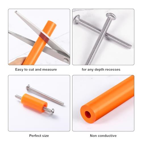 Zonon 150 Pcs Outlet Spacers Electrical Extender Kit Screw Spacers, Orange - color: Orange