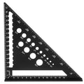 HARFINGTON Metal Square Ruler 7" Aluminum Alloy Carpenter Square Woodworking Rafter Square Precision Scribing Tools with Rafter Conversion Table for Measuring and Marking, Black - color: Black, style: Dual Scales