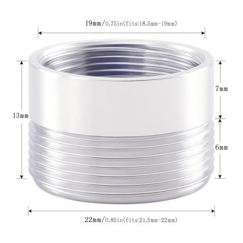 Faucet Adapter, Female 3/4"-27 TPI to Male 55/64"-27 TPI(F18.5-M22) - color: Silver, size: F19-M22