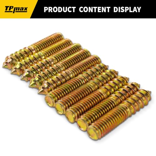 TPmax 10 Pack 3/8-16 x 2-1/2 Inch Hanger Bolts Double Headed Bolts Self-Tapping Screw Hanger Bolts for Furniture (3/8-16" x 2-1/2") - size: 3/8-16" x 2-1/2"
