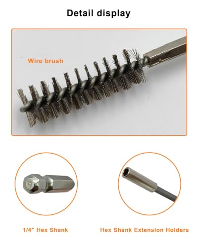 Wire Brush for Drill - Long Drill Wire Brush Attachment for Rust Removal