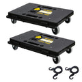LOYAL TIGER Moving Furniture Dolly 2-Pack, Connectable 500lbs Flat Cart | 16"x11" Small Moving Dollies with 4 Wheels & 2 Ropes. Holds 250lbs Individually and Up to 500lbs When Combined.