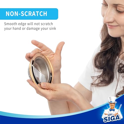 MR.SIGA Kitchen Sink Strainer, Stainless Steel Sink Drain Strainer, 2 Pack