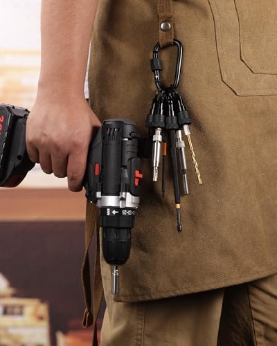 Katerk Bit Holder Keychain 12 Pcs, 1/4-Inch Hex Shank, Quick Release, Black - color: Black
