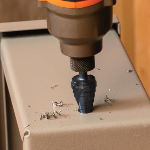 Klein Tools QRST03 Step Drill Bit, Quick Release Spiral Double-Fluted, 1/4 to 3/4-Inch, Hex Shank, Cut Steel, Wood, Plastic, Aluminum - size: 1/4 to 3/4-Inch, style: Quick Release