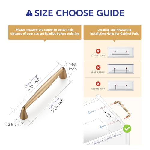 Ravinte Champagne Bronze Cabinet Handles Solid Handles,3-3/4 Inch,10 Pack - color: Champagne Bronze, size: 3-3/4 Inches Hole Center