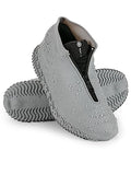 Zbyoujer Waterproof Rain Shoe Covers, Silicone Overshoes with Zipper Non-slip Galoshes for Men and Women (S (Kids 3-5 year), Grey) (S (Kids 3-5 year), Grey) - color: Grey, size: S(Kids 3-5 years)