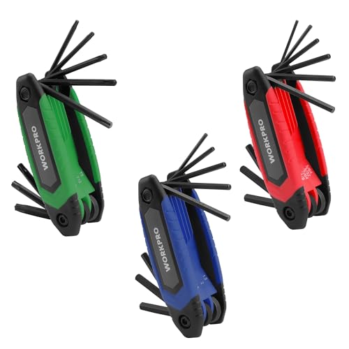 WORKPRO 25-Piece Folding Allen Wrench Set, SAE, Metric, Torx Hex Key Set