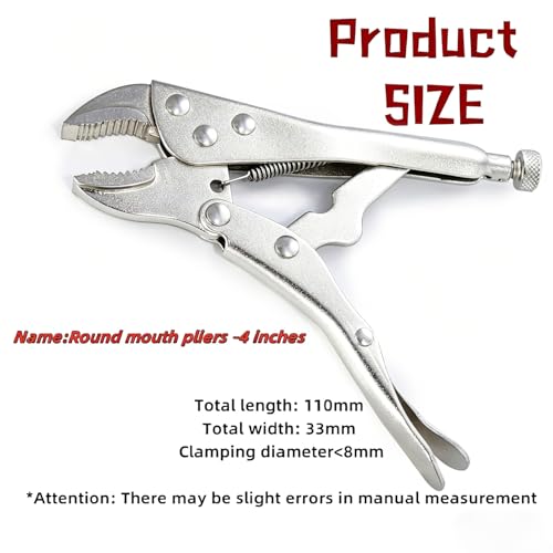 4-inch Locking Pliers, Curved Jaw with Wire Cutter - size: 4-Inch