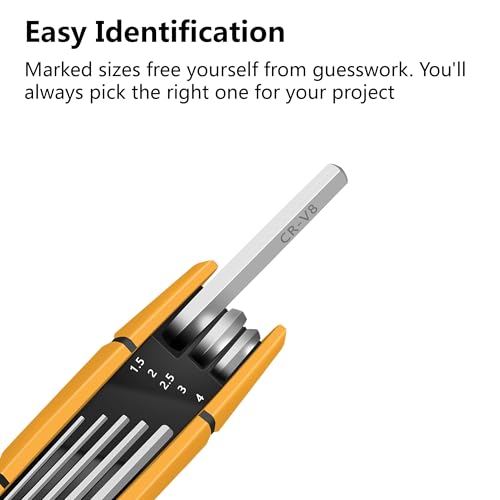 MULWARK 4 Pack Folding Allen Wrenches Sets | 17-Piece Complete Metric & Standard SAE Hex Key Set with Portable Holders for Basic Home Repair, Furniture Assembly, and DIY Projects - style: 34 pcs Metric SAE