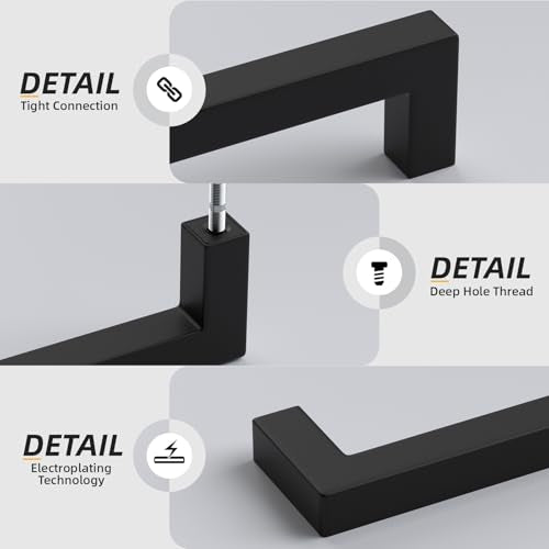 Goldenwarm 30 Pack 6-1/4" Black Cabinet Handles Kitchen Drawer Pulls - size: 6-1/4in Hole Centers