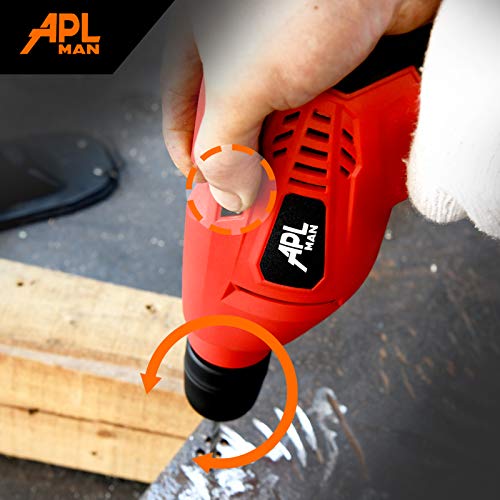 APLMAN 21V MAX Power Cordless Drill Electric Impact Driver/Drill Kit,26pcs Accessories 3/8" All-Metal Chuck 25+1 Torque Setting,2 Variable Speed and LED (Red3)