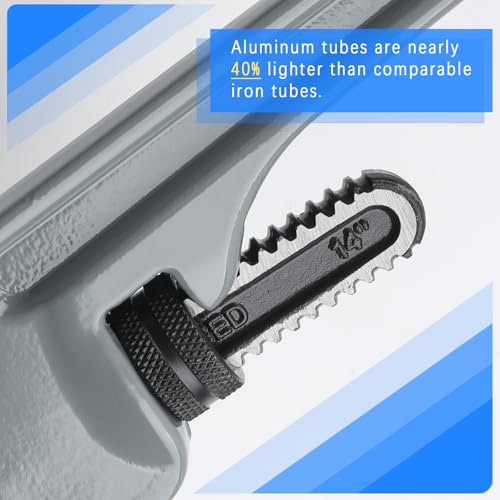 Aluminum Pipe Wrench Set, 10 Inches, 14 Inches, 18 Inches Adjustable Plumbing Tools for Professional Plumbers