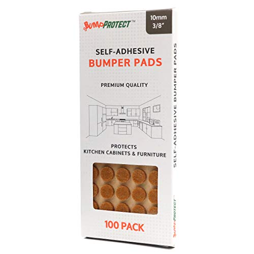 Furniture Felt Pads 3/8" (10mm) Diameter Round 3M Self Adhesive Protects Kitchen Cabinets, Drawers, Desks and Furniture Against Bumps and Scratches 100 Pack - Oak (Honey Brown) - color: Oak 100 Pack