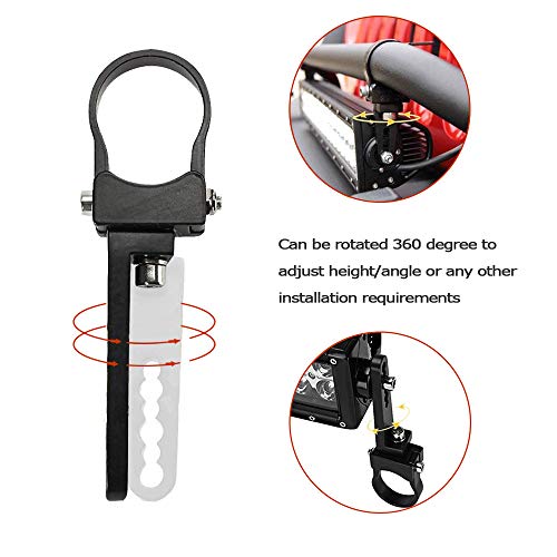 Tube Clamps Mounting Brackets for LED Light Bar Work Lights Fog Lights Off Road Lights Fit 0.875" Bull Bar,2pcs - size: 0.875"