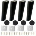 4 Pack Wood Furniture Legs, 6 Inch Round Solid Wooden Furniture Feet, Slanted Angled Sofa Replacement Leg Black with Parts, Leg for Boneless Couch,Mid-Century Modern/IKEA Cabinet,Table Bench Desk Bed - color: Black, size: 6 Inch