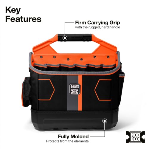 Klein Tools 62202MB MODbox Tool Tote, Part of the MODbox Mobile Workstation, 33 Pockets, Ample Tool Storage, Zipper Pocket for Small Items - size: Tool Tote