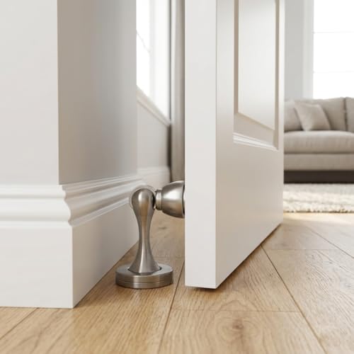 Solid Mental Magnetic Door Stop, Wall Mounted, Silver - color: 1 PCS silver