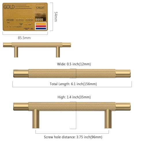 Amerdeco 10 Pack Champagne Bronze Knurled Cabinet Pulls 3.75 Inch Hole Centers Kitchen Cabinet Handles Hardware Kitchen Handles for Cabinets Handles IH0006 - color: Champagne Bronze, size: 3.75"/96MM Hole Center
