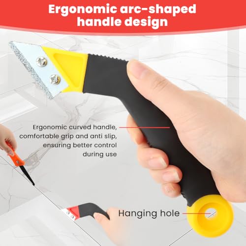 11‑Pack Grout Removal Tool Kit, Tile Grout Saw Remover Set with 2 Grout Saws, 6 Alloy Blades and 2 Cleaning Blades, Hand Tool for Tile Gap Repair & Cleaning