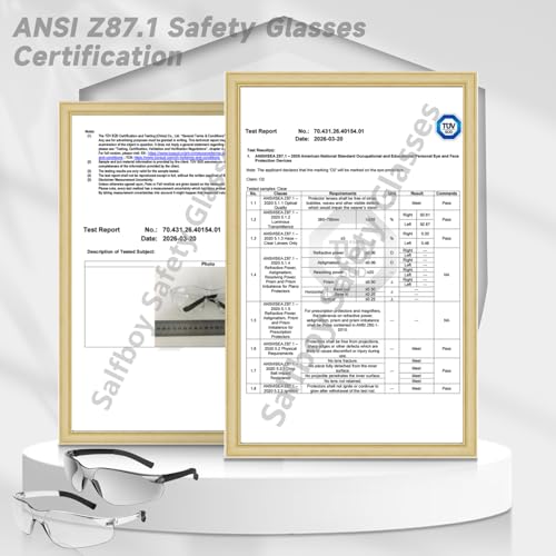 Salfboy Clear Safety Glasses Bulk for Men, Ansi Z87.1 Protective Eyewear - color: Colorful