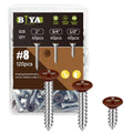 Brown Head Screws Wood Screws Assortment Kit, 120pcs，Phillips Flat Head - color: Brown